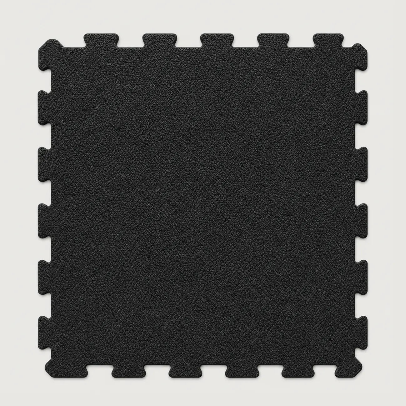 Black Interlock Recycled Rubber Gym Flooring Tiles - 1m x 1m x 20mm