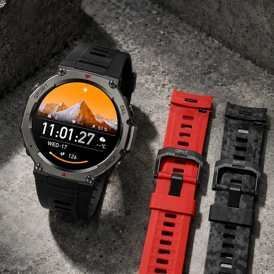 GRIT Core Smart Watch with 3 Straps