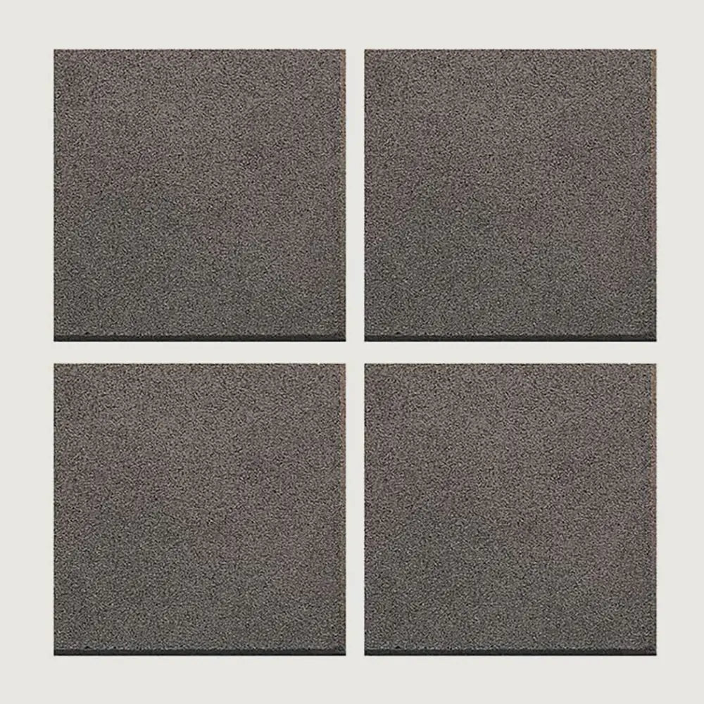 Medium Grey Recycled Rubber Gym Flooring Tiles - 50 x 50 cm - Set of 4