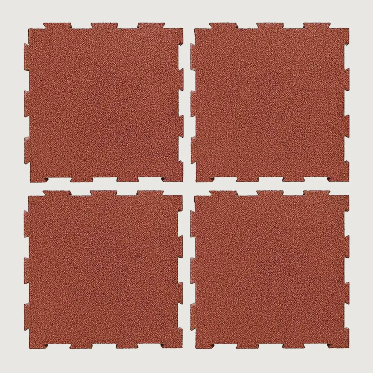 Red Interlock Recycled Rubber Gym Flooring Tiles - 1m x 1m x 20mm