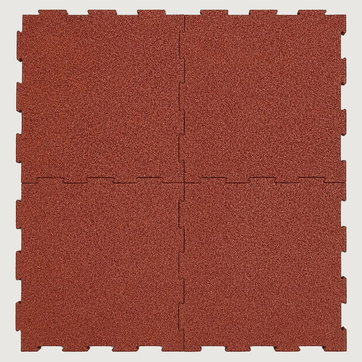 Red Interlock Recycled Rubber Gym Flooring Tiles - 1m x 1m x 20mm