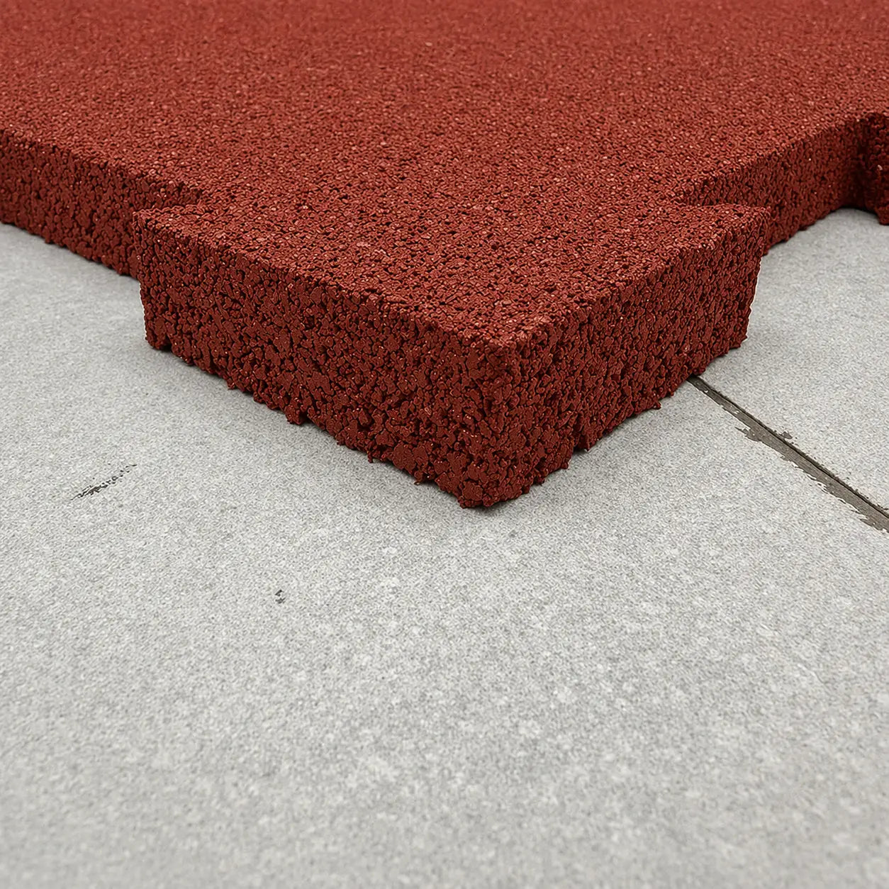 Red Interlock Recycled Rubber Gym Flooring Tiles - 1m x 1m x 20mm