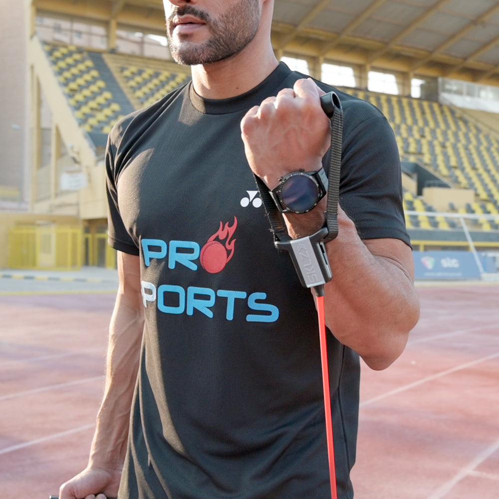 SKLZ Resistance Cable with Door Anchor - 20 LB in use - Resistance Cables | Buy Online in Kuwait | Pro Sports Kuwait