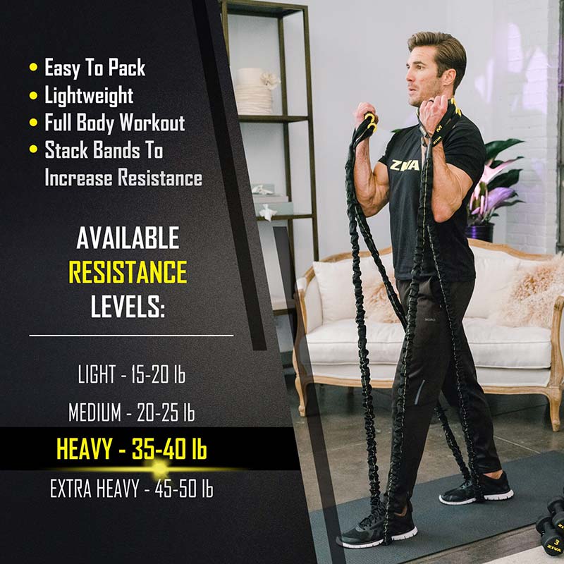 ZIVA Resistance Tube Bands - Heavy - 35-40 lb-Resistance Cables-Pro Sports