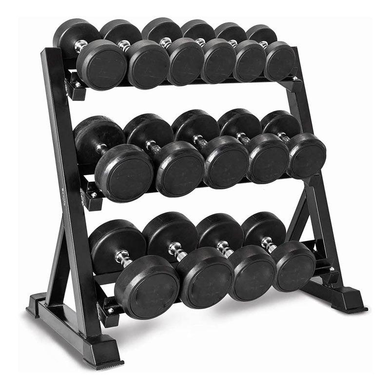 1441 Fitness 3 Tier Dumbbell Rack for 8 Pairs side view - Dumbbell Rack | Buy Online in Kuwait | Pro Sports Kuwait