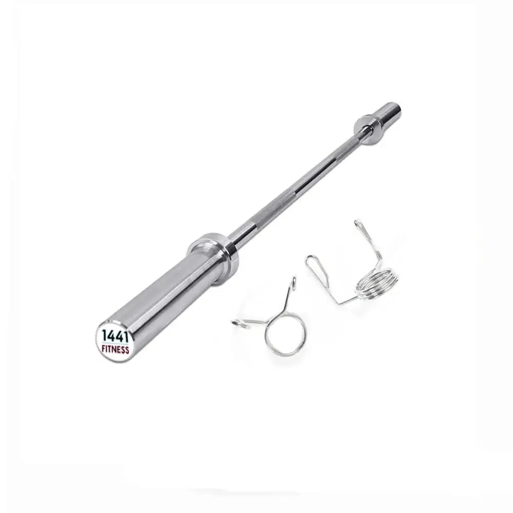 1441 Fitness 4 Ft Olympic Barbell with Spring Collars - 7 Kg-Straight Bar-Pro Sports