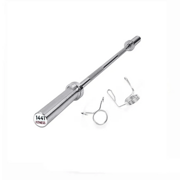 1441 Fitness 4 Ft Olympic Barbell with Spring Collars - 7 Kg-Straight Bar-Pro Sports