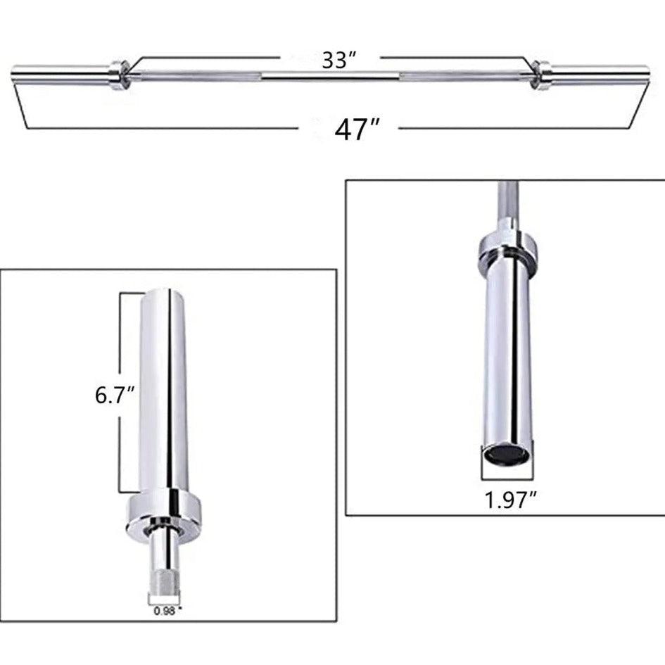 1441 Fitness 4 Ft Olympic Barbell with Spring Collars - 7 Kg side view - Olympic Bar | Buy Online in Kuwait | Pro Sports Kuwait