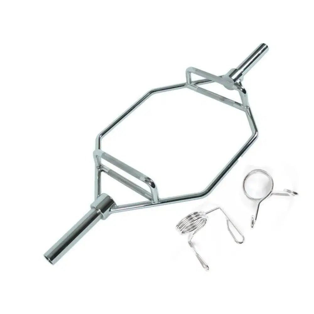 1441 Fitness 6 ft Olympic Hex Trap Dead lift Bar with Spring Collars - 15 kg-Deadlift Bar-Pro Sports