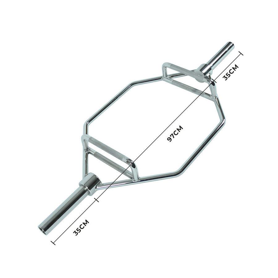 1441 Fitness 6 ft Olympic Hex Trap Dead lift Bar with Spring Collars - 15 kg side view - Deadlift Bar | Buy Online in Kuwait | Pro Sports Kuwait