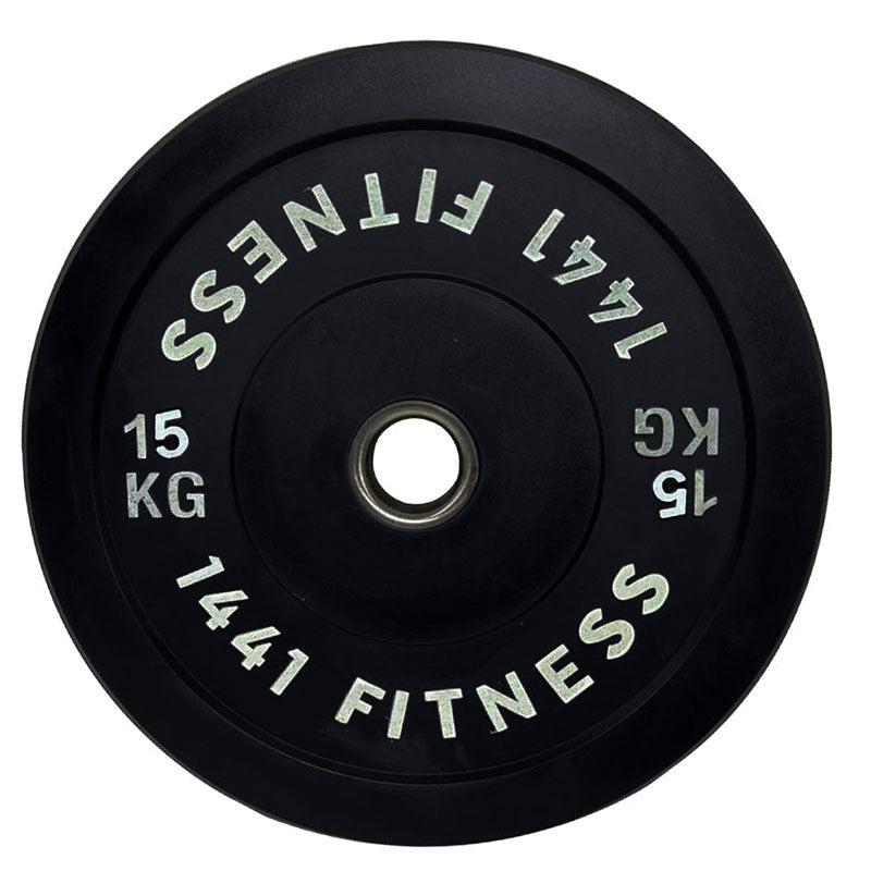 1441 Fitness Black Rubber Bumper Plates - 15 kg Pair-Bumper Plates-Pro Sports