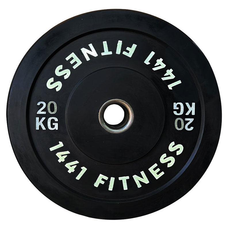 1441 Fitness Black Rubber Bumper Plates - 20 kg Pair-Bumper Plates-Pro Sports