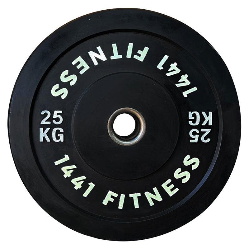 1441 Fitness Black Rubber Bumper Plates - 25 kg-Bumper Plates-Pro Sports