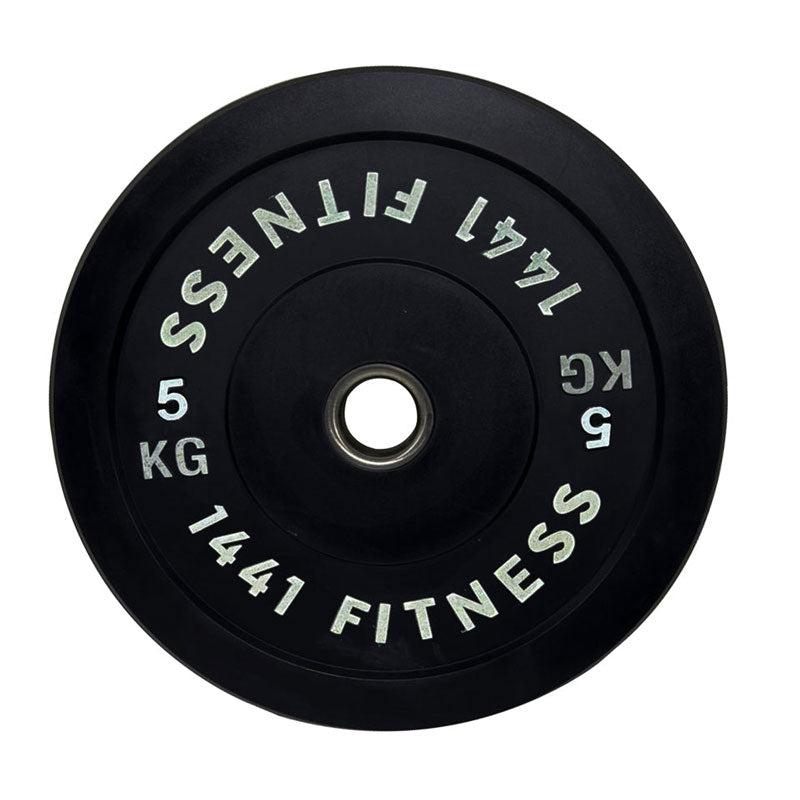1441 Fitness Black Rubber Bumper Plates - 5 kg-Bumper Plates-Pro Sports
