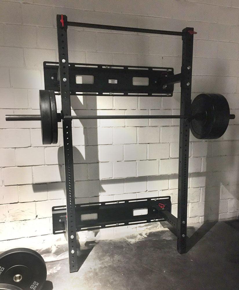 1441 Fitness Heavy Duty Wall Mounted Foldable Squat Rack-Gym Rack-Pro Sports