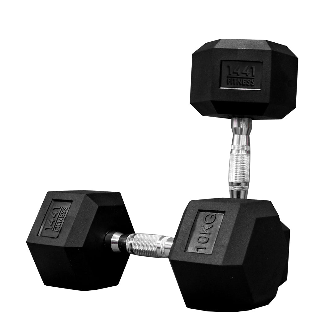 1441 Fitness Hex Dumbbells - 10 kg Pair-Hex Dumbbells-Pro Sports