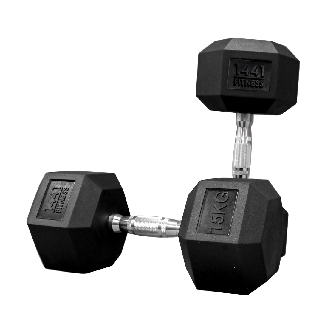 1441 Fitness Hex Dumbbells - 15 kg Pair-Hex Dumbbells-Pro Sports