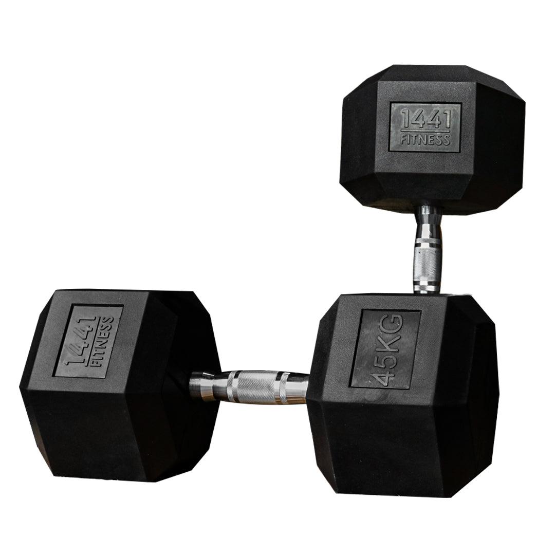 1441 Fitness Hex Dumbbells - 45 kg Pair-Hex Dumbbells-Pro Sports