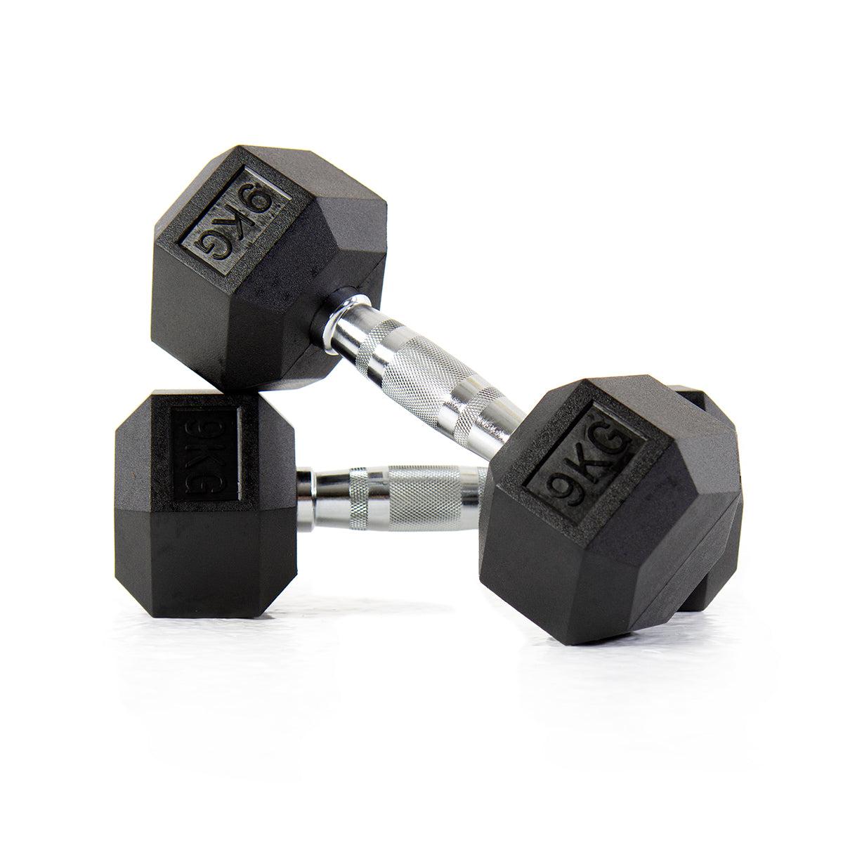 1441 Fitness Hex Dumbbells - 9 kg Pair-Hex Dumbbells-Pro Sports