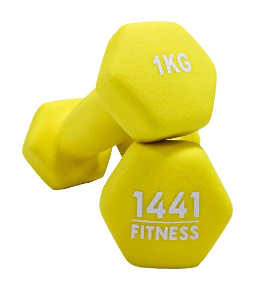 1441 Fitness Neoprene Dumbbell Pair - 1 kg-Neoprene Dumbbells-Pro Sports