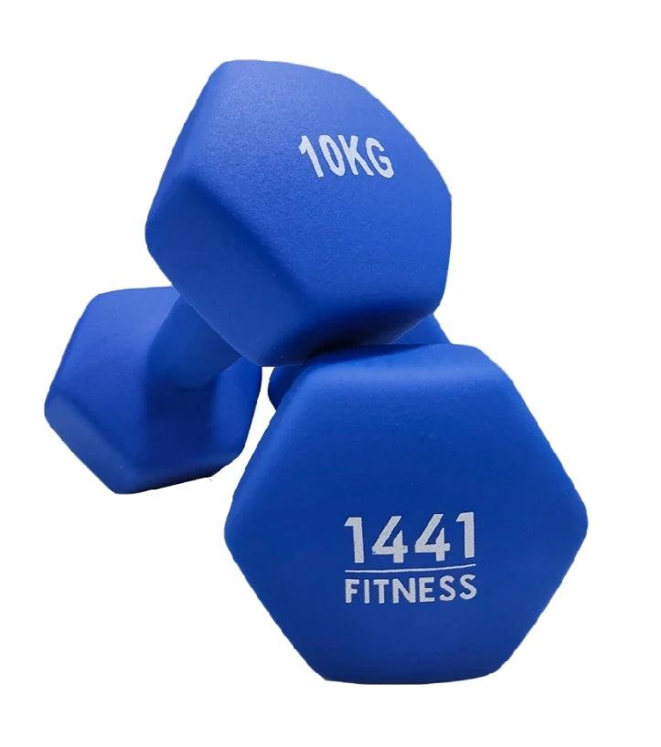 1441 Fitness Neoprene Dumbbell Pair - 10 kg-Neoprene Dumbbells-Pro Sports
