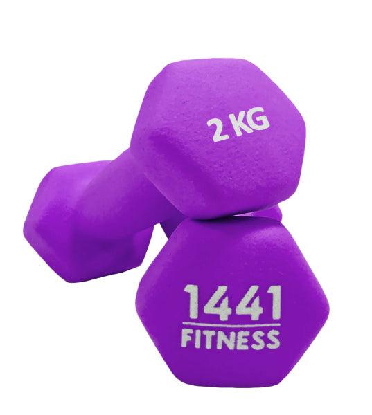 1441 Fitness Neoprene Dumbbell Pair - 2 kg-Neoprene Dumbbells-Pro Sports