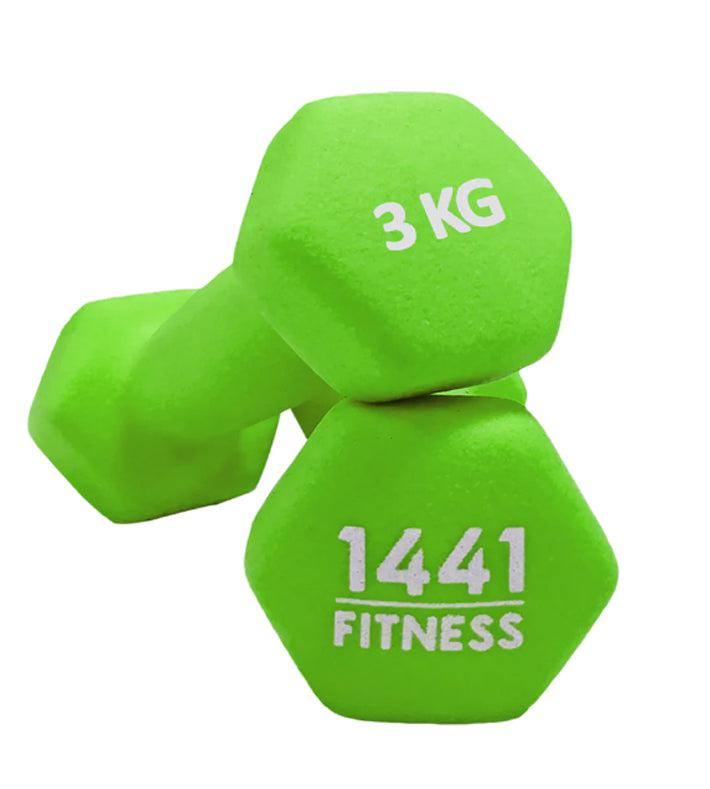 1441 Fitness Neoprene Dumbbell Pair - 3 kg-Neoprene Dumbbells-Pro Sports