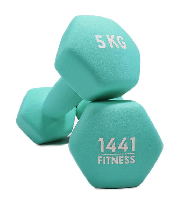 1441 Fitness Neoprene Dumbbell Pair - 5 kg-Neoprene Dumbbells-Pro Sports