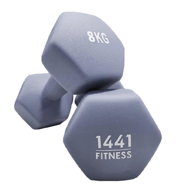 1441 Fitness Neoprene Dumbbell Pair - 8 kg-Neoprene Dumbbells-Pro Sports