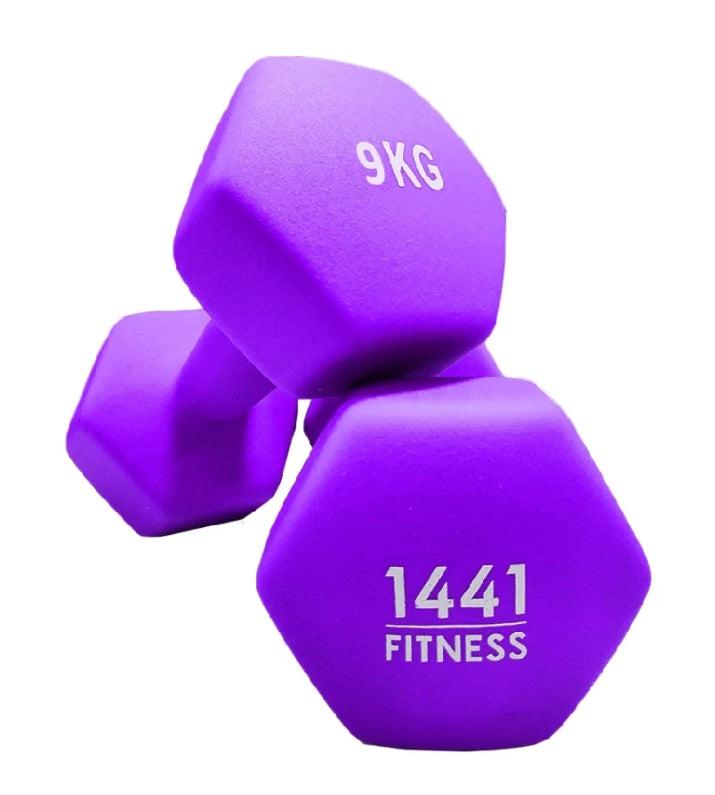 1441 Fitness Neoprene Dumbbell Pair - 9 kg-Neoprene Dumbbells-Pro Sports