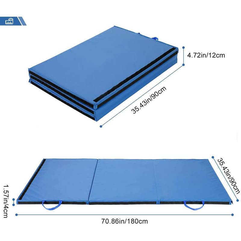 3 Foldable Gym Mat - 180 x 90 cm-Exercise Mat-Pro Sports