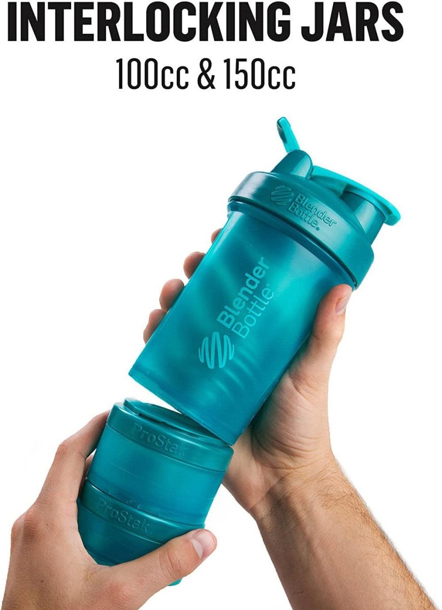 16 OZ Protein Shaker Bottle with Mixer Ball and 2 Interlocking