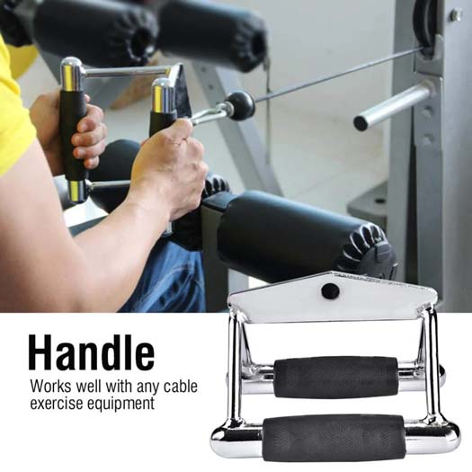 Double D Handle Attachment with Rubber Grip-Cable Attachments-Pro Sports