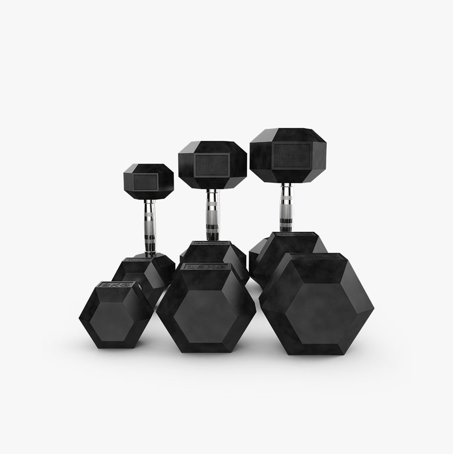 Eleiko XF Dumbbells 1 to 10 kg with Vertical XF Rack-Hex Dumbbells-Pro Sports
