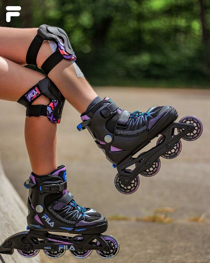 Fila Skates FP Protection Gear Junior Girl - Silver/Black/Pink-Skating Protective Gear-Pro Sports