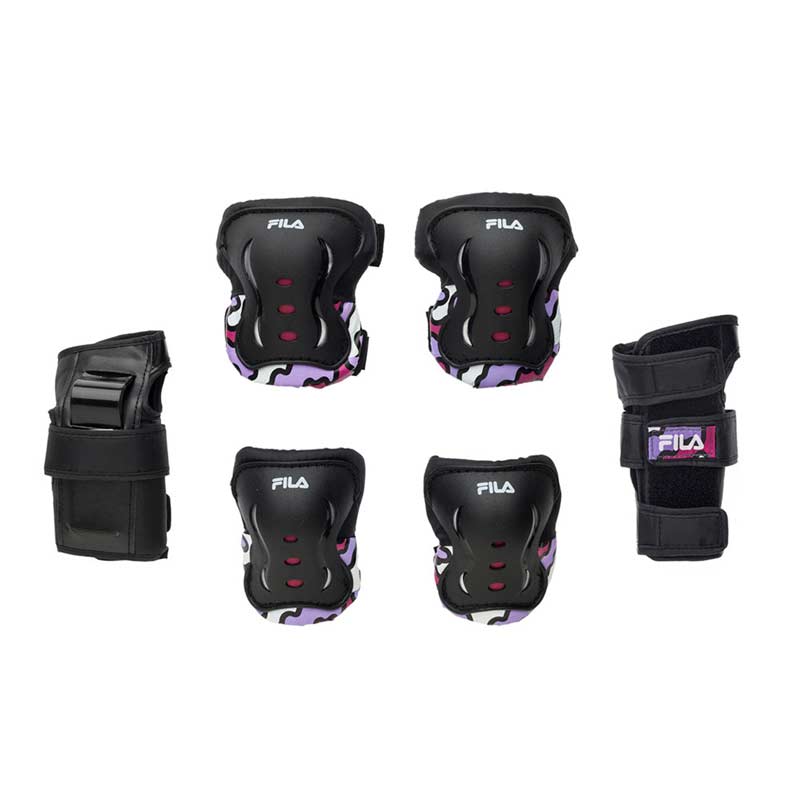 Fila Skates FP Protection Gear Junior Girl - Silver/Black/Pink-Skating Protective Gear-Pro Sports