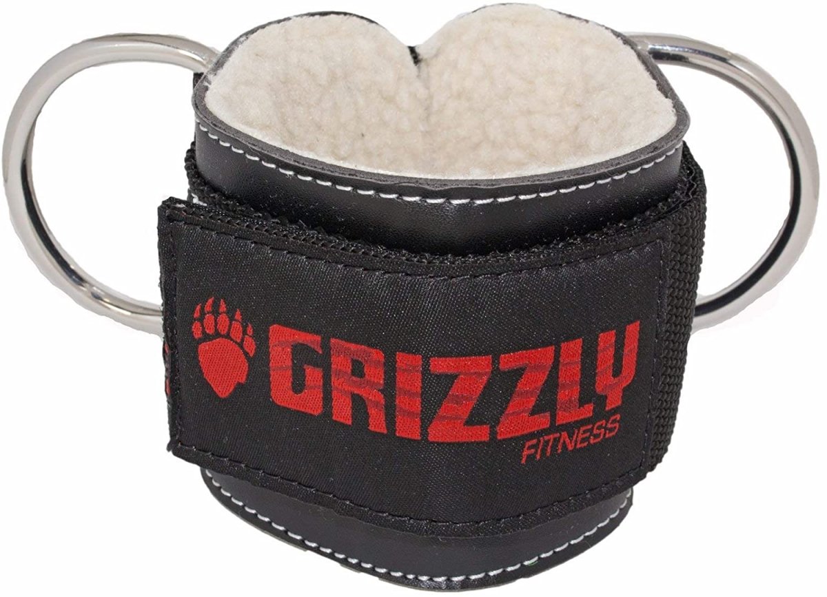 Grizzly Fitness 3-Inch Leather Ankle Strap (1 pc)-Lifting Strap-Pro Sports