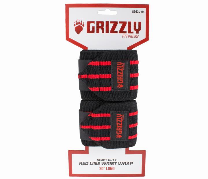 Grizzly Heavy Duty Red Line Wrist Wrap - 20 inches-Wrist Wrap-Pro Sports
