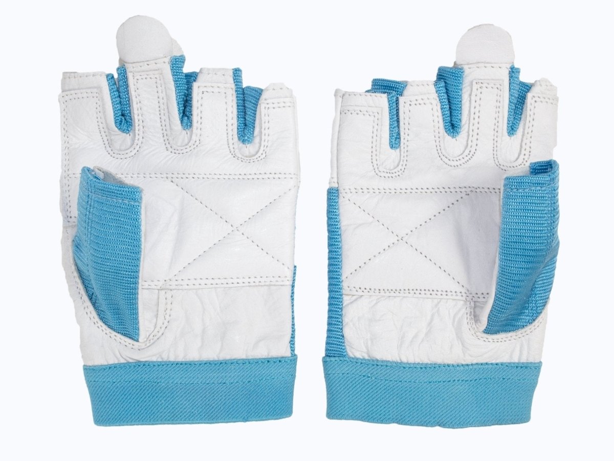 Grizzly Paw Premium Leather Padded Weight Training Gloves for Women - Blue-Women's Gloves-Pro Sports