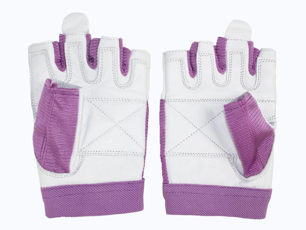 Grizzly Paw Premium Leather Padded Weight Training Gloves for Women - Lilac-Women's Gloves-Pro Sports