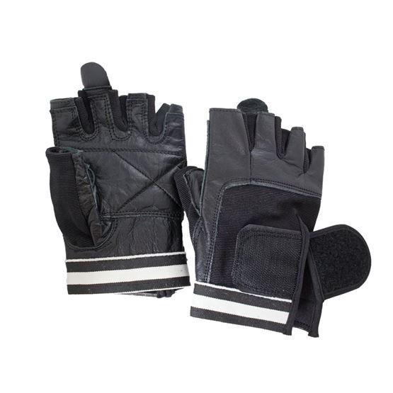 Grizzly Paw Premium Leather Padded Weight Training Gloves - Men (Black)-Men's Gloves-Pro Sports