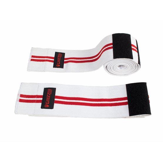Grizzly Power Lifting Knee Wrap - White-Knee Wrap-Pro Sports