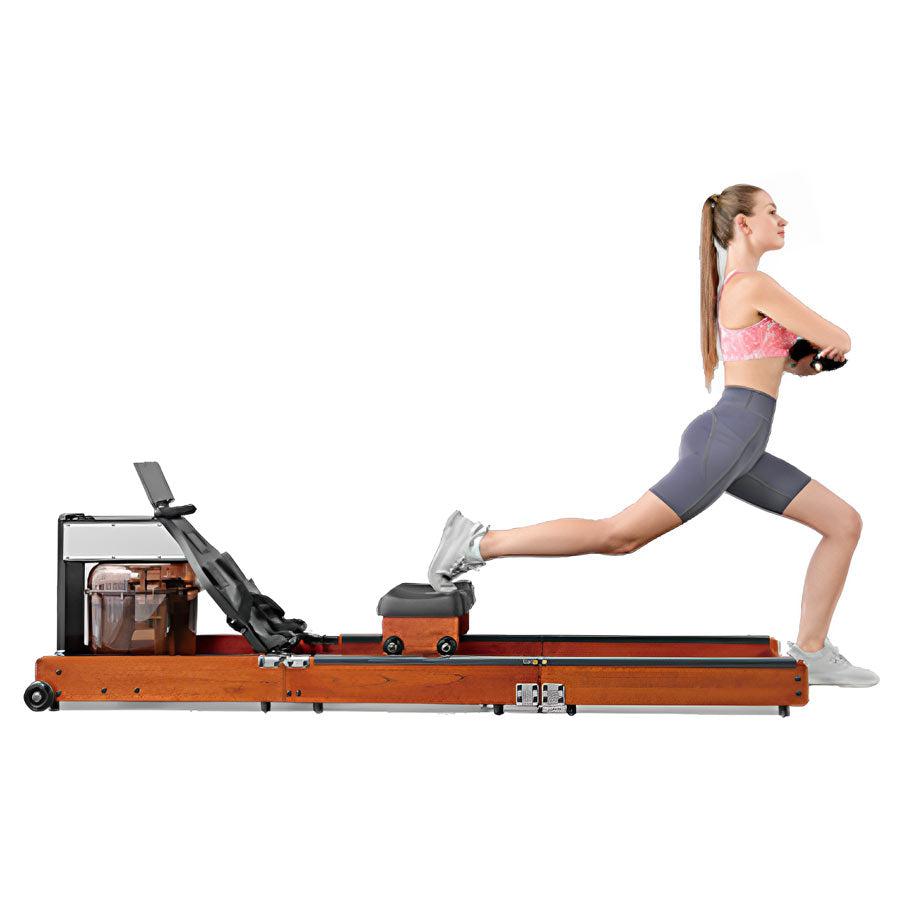 King Smith Tri-Fold Water Rowing Machine - Red Oak