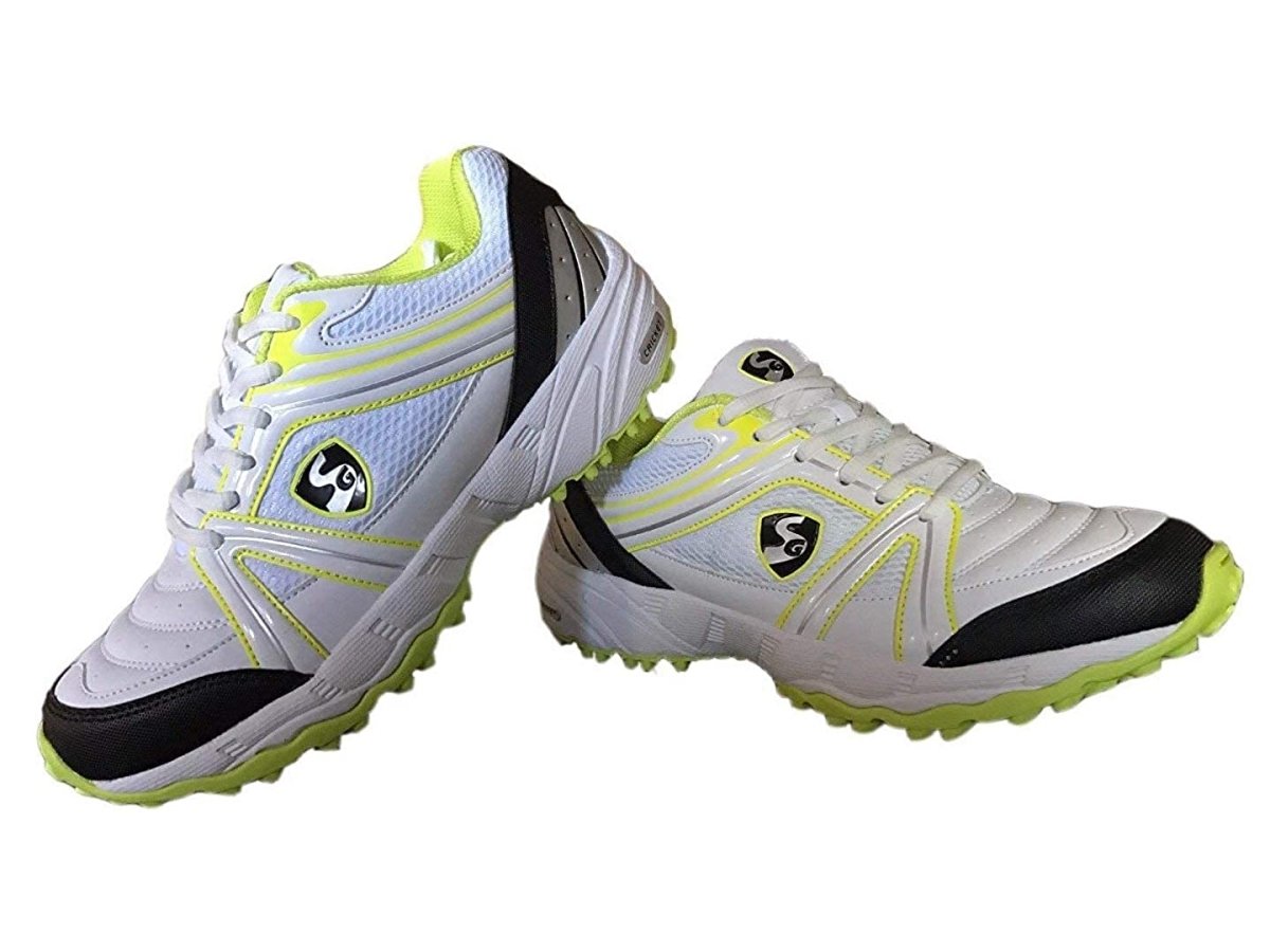 SG Steadler Cricket Shoes - White/Lime-Cricket Shoes-Pro Sports
