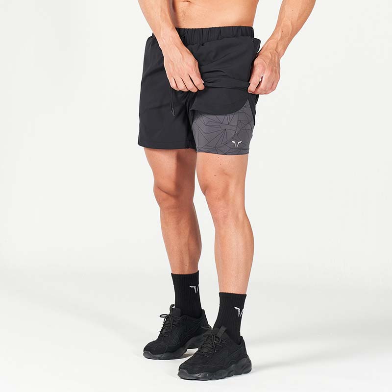 SQUATWOLF Limitless 2-in-1 5'' Shorts - Black/Asphalt-Shorts-Pro Sports