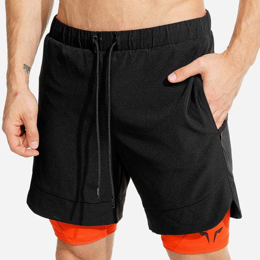 SQUATWOLF Limitless 2-in-1 Shorts - Black/Orange-Shorts-Pro Sports