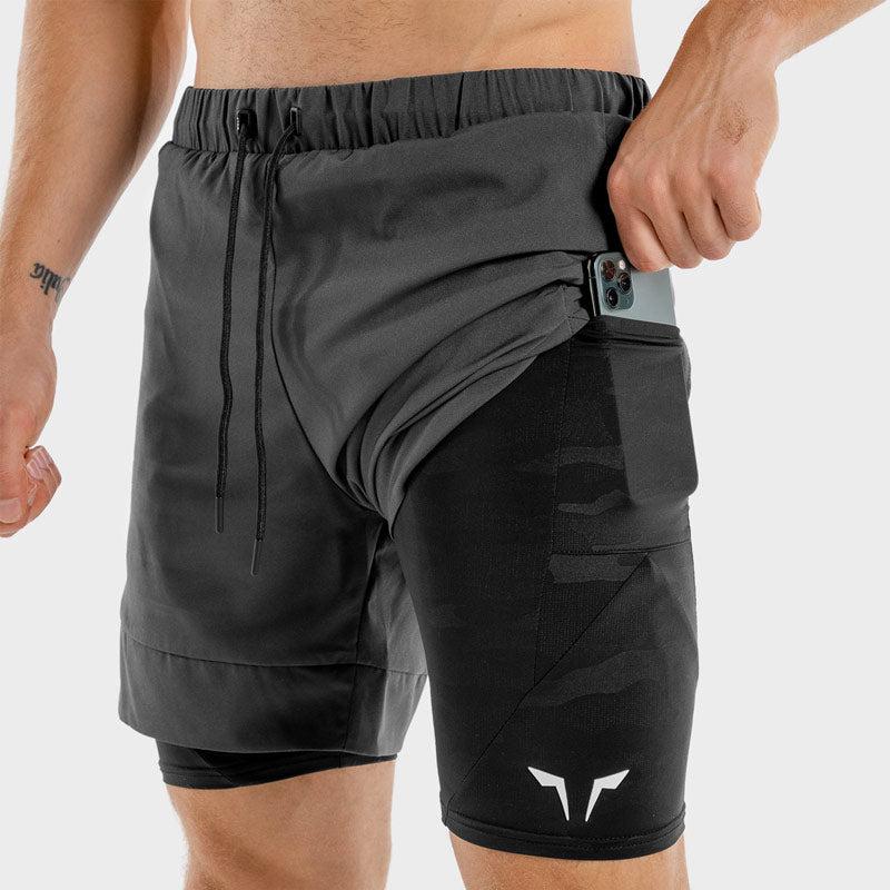 SQUATWOLF Limitless 2-in-1 Shorts - Charcoal/Black-Shorts-Pro Sports