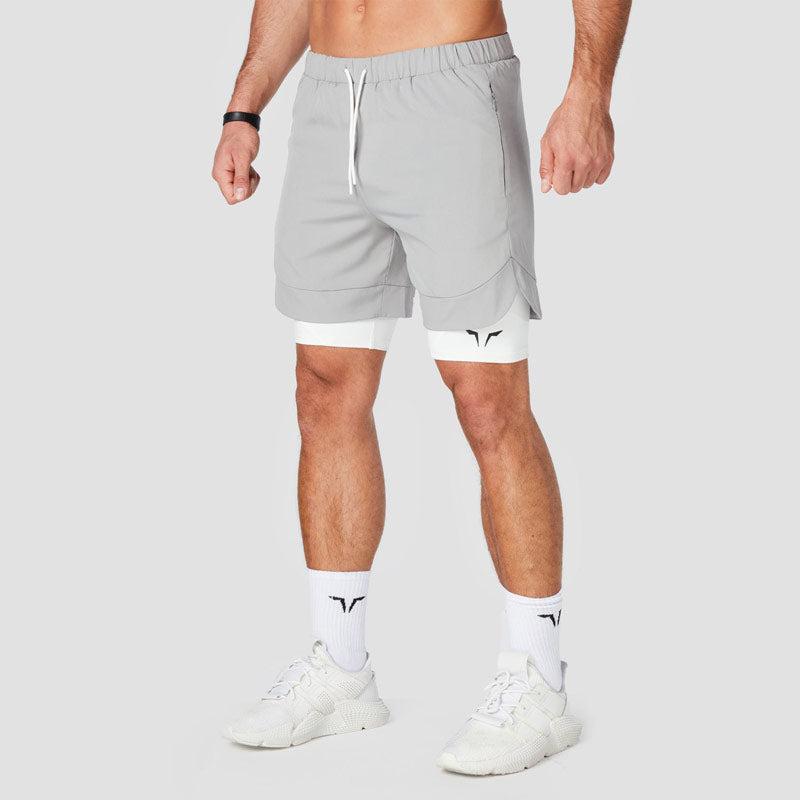 SQUATWOLF Limitless 2-in-1 Shorts - Light Grey-Shorts-Pro Sports