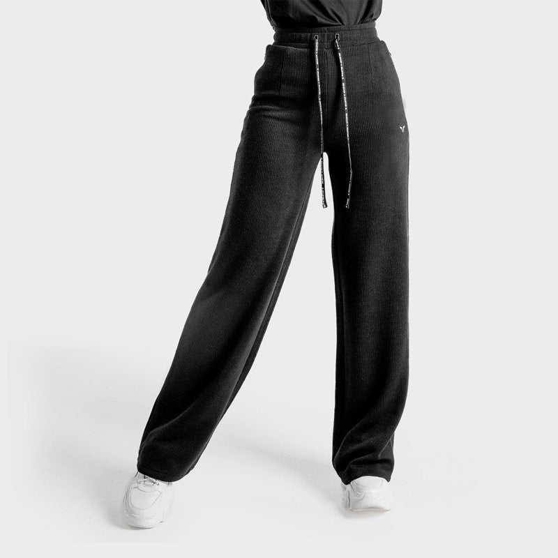 SQUATWOLF Luxe Wide Leg Pants - Onyx-Joggers-Pro Sports
