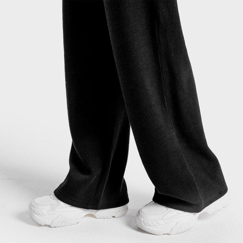 SQUATWOLF Luxe Wide Leg Pants - Onyx-Joggers-Pro Sports